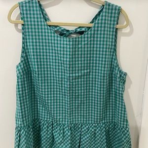 J.CREW Gingham Peplum Sleeveless Top *Like New Condition*